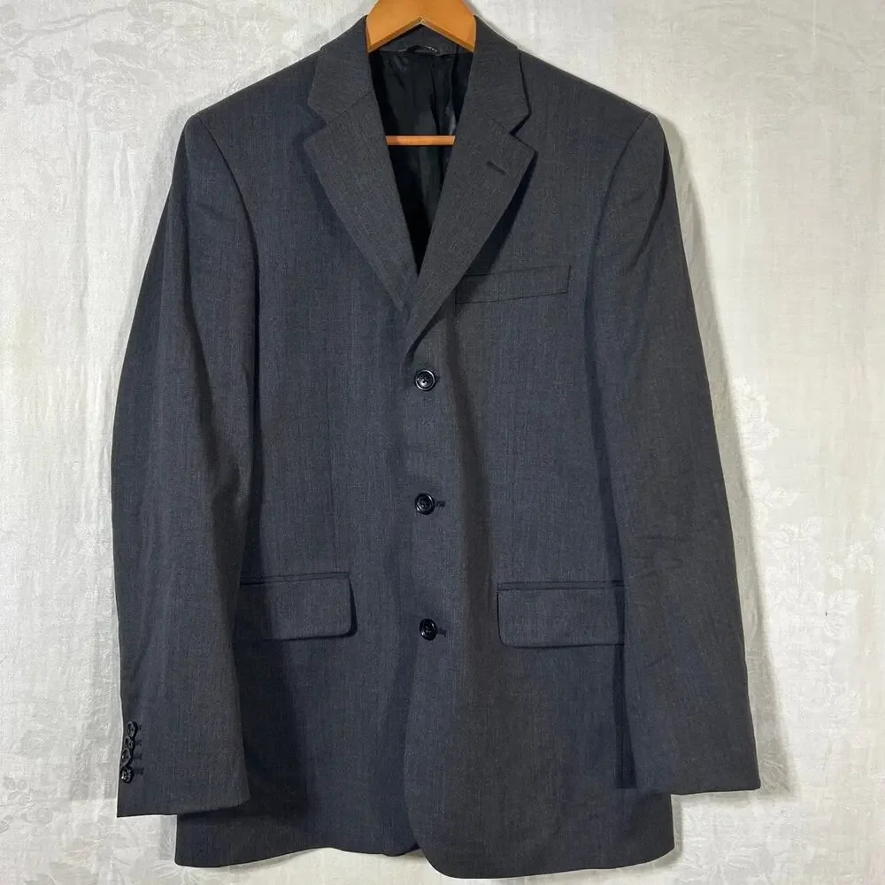 Banana Republic Sport Coat 38R Gray Wool Suit Jacket Corporate Business